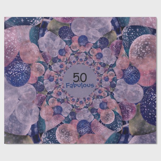 50 jaar en de Paarse Fabulous-Balloons, zaterdag Cadeaupapier (Vlak)