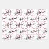 50 jaar en Fabulous 50e verjaardag Roos Gold Inpakpapier Vel (Voorkant 3)