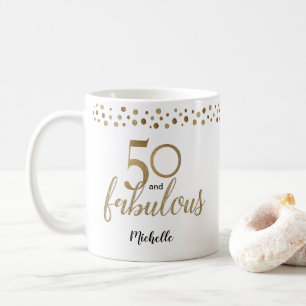 50 jaar en Fabulous 50ste verjaardag confetti gold Koffiemok