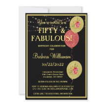 50 jaar en Fabulous Birthday Black Gold