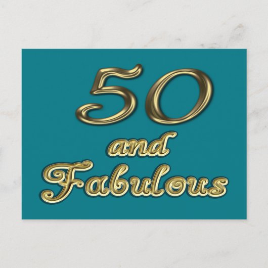 50 jaar en Fabulous Birthday Gold Typografie 50 ja Briefkaart (Voorkant)