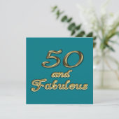 50 jaar en Fabulous Birthday Gold Typografie 50 ja Kaart (Staand voorkant)
