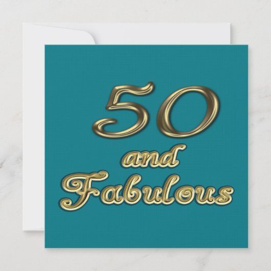50 jaar en Fabulous Birthday Gold Typografie 50 ja Kaart (Voorkant)