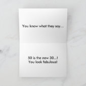 50 jaar en Fabulous Birthday Gold Typografie 50 ja Kaart (Binnen)