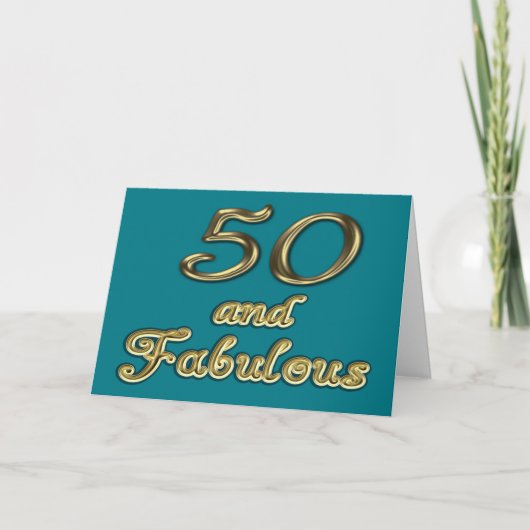 50 jaar en Fabulous Birthday Gold Typografie 50 ja Kaart (Voorkant)