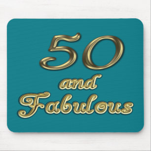50 jaar en Fabulous Birthday Gold Typografie 50 ja Muismat