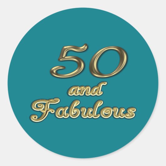 50 jaar en Fabulous Birthday Gold Typografie 50 ja Ronde Sticker (Voorkant)