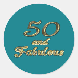 50 jaar en Fabulous Birthday Gold Typografie 50 ja Ronde Sticker