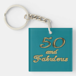 50 jaar en Fabulous Birthday Gold Typografie 50 ja Sleutelhanger