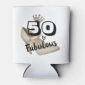 50 jaar en Fabulous Gold Black Bold Birthday Blikjeskoeler (Voorkant)