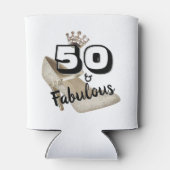 50 jaar en Fabulous Gold Black Bold Birthday Blikjeskoeler (Achterkant)