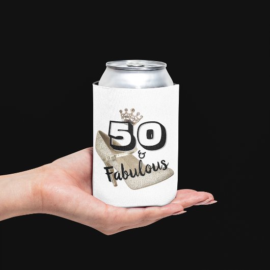 50 jaar en Fabulous Gold Black Bold Birthday Blikjeskoeler
