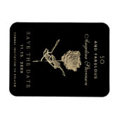 50 jaar en Fabulous Gold Floral, behalve de datum Magneet (Horizontaal)