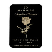 50 jaar en Fabulous Gold Floral, behalve de datum Magneet (Verticaal)