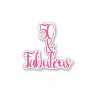50 jaar en Fabulous Happy 50th Birthday Elegant 20 Sticker
