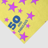 50 jaar en fantastische gele sterren van de geboor tissuepapier (Detail)