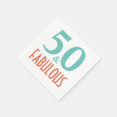 50 jaar en geweldig verjaardagsfeestje papier servet (Hoek)