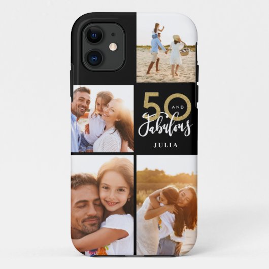 50 jaar en geweldige gouden zwarte fotoverjaardag Case-Mate iPhone case (Achterkant)