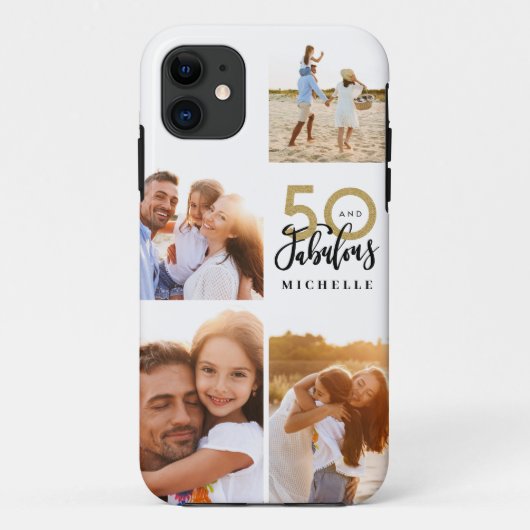 50 jaar en geweldige gouden zwarte fotoverjaardag Case-Mate iPhone case (Achterkant)