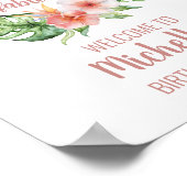 50 jaar en geweldige, roze, elegante verjaardagsfe poster (Hoek)