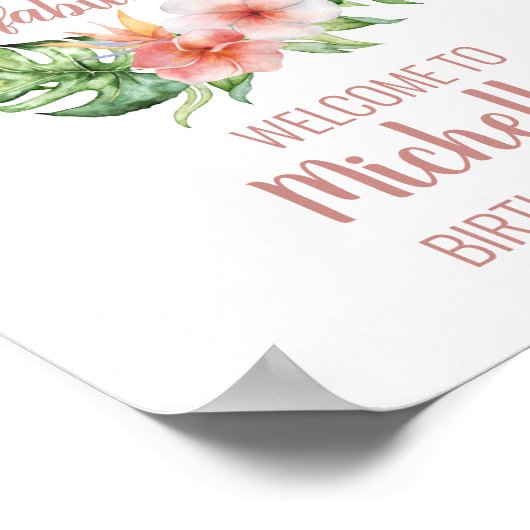 50 jaar en geweldige, roze, elegante verjaardagsfe poster (Hoek)