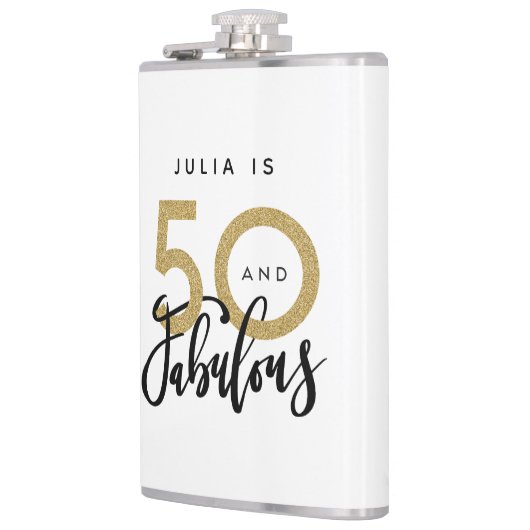 50 jaar en geweldige stijlvolle verjaardag  heupfles (Links)