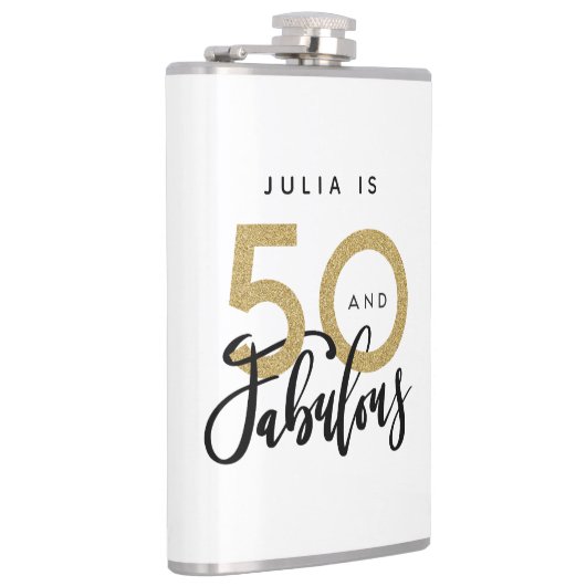 50 jaar en geweldige stijlvolle verjaardag  heupfles (Rechts)