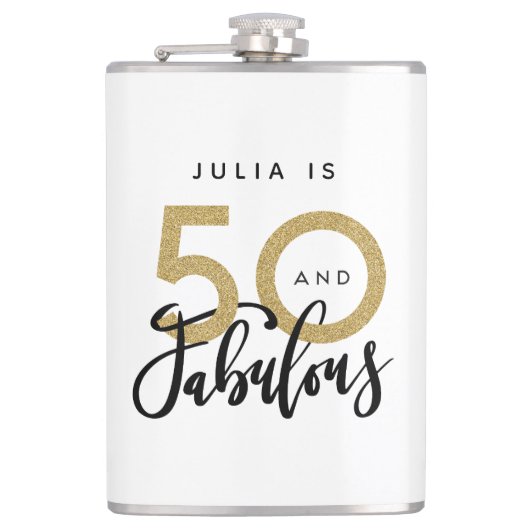 50 jaar en geweldige stijlvolle verjaardag  heupfles (Voorkant)