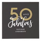 50 jaar en geweldige verjaardag van zwart en goud kubus (Voorkant)