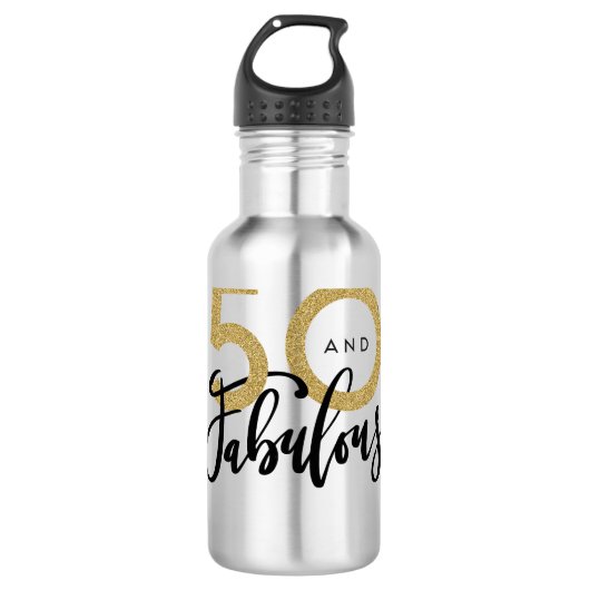 50 jaar en geweldige verjaardag  waterfles  (Voorkant)