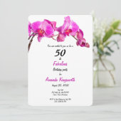 50 jaar en geweldige verjaardagsuitnodiging met or kaart (Staand voorkant)
