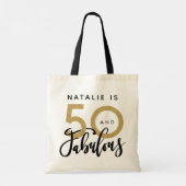 50 jaar en geweldige zwarte goudverjaardag tote bag (Achterkant)