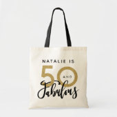 50 jaar en geweldige zwarte goudverjaardag tote bag (Voorkant)