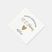 50 jaar en heerlijk zwart en goudfijn servet (Hoek)