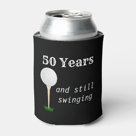 50 jaar en nog steeds Golfbal zwemmen Blikjeskoeler (Blikje Voorkant)