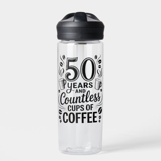50 Jaar en Ontelbare Koppen Koffie  Waterfles (Voorkant)