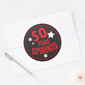 50 jaar ervaren | 50e verjaardag ronde sticker (Envelop)