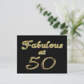 50 jaar Fabulous at 50 Gold Typography Age 50 Briefkaart (Staand voorkant)