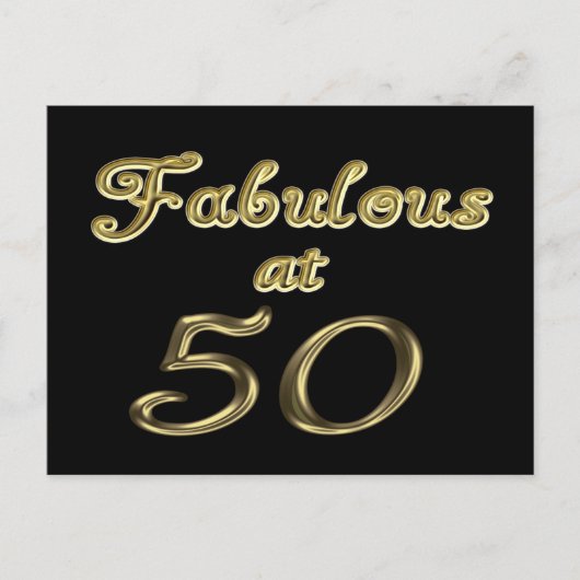 50 jaar Fabulous at 50 Gold Typography Age 50 Briefkaart (Voorkant)