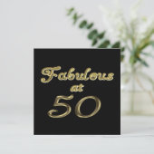 50 jaar Fabulous at 50 Gold Typography Age 50 Kaart (Staand voorkant)