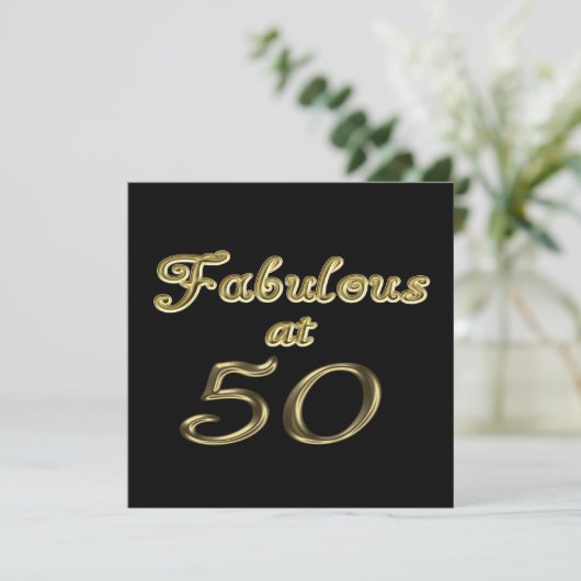 50 jaar Fabulous at 50 Gold Typography Age 50 Kaart (Staand voorkant)