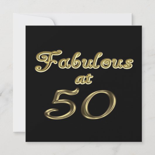 50 jaar Fabulous at 50 Gold Typography Age 50 Kaart (Voorkant)