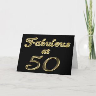 50 jaar Fabulous at 50 Gold Typography Age 50 Kaart