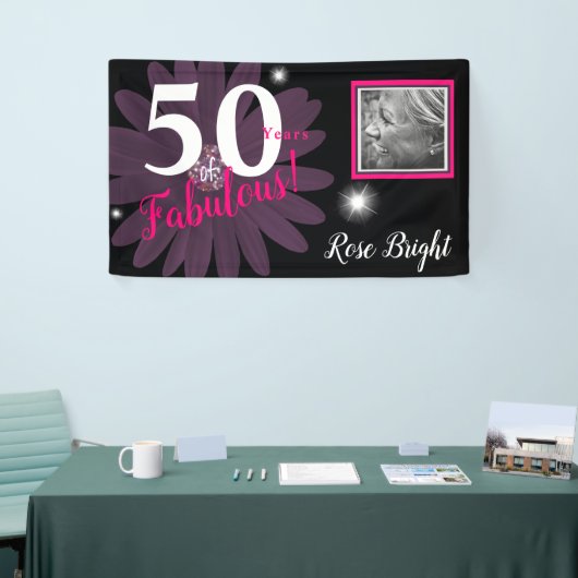 50 jaar Fabulous, Sparkly paars maisy Spandoek (Beurs)