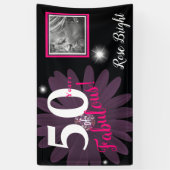 50 jaar Fabulous, Sparkly paars maisy Spandoek (Verticaal)