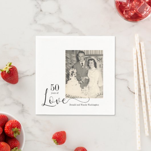 50 jaar Foto-verjaardagsluiers Servet (Insitu)