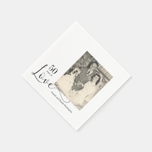 50 jaar Foto-verjaardagsluiers Servet (Hoek)