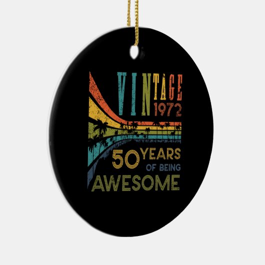 50 jaar  geboortedag 1972 50e verjaardag keramisch ornament (Rechts)