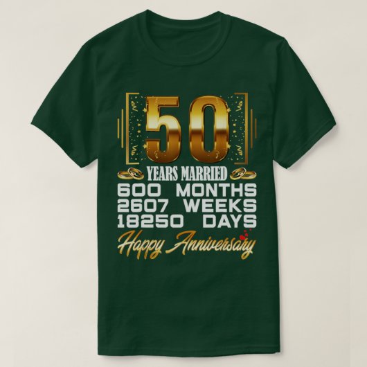 50 jaar gehuwd Funny 50th Wedding Jubileum T-shirt (Design voorkant)