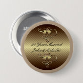 50 jaar gehuwde gouden persoonlijke Button (Voorkant /achterkant)